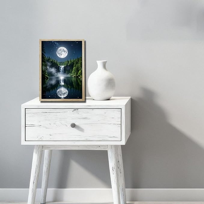 URVIP LED Glowing Photo Frame, 3D Starry-Sky Moon Lake Misty Forest Wall Art - Image 5