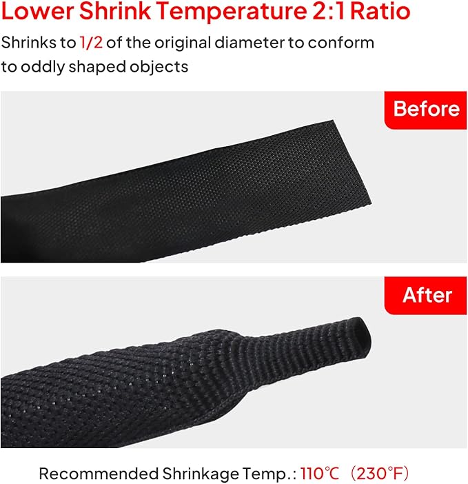 Sonoreboom 2 in 1 Heat Shrink Braided Sleeving Fabric Tubing-Ideal fit - Image 5