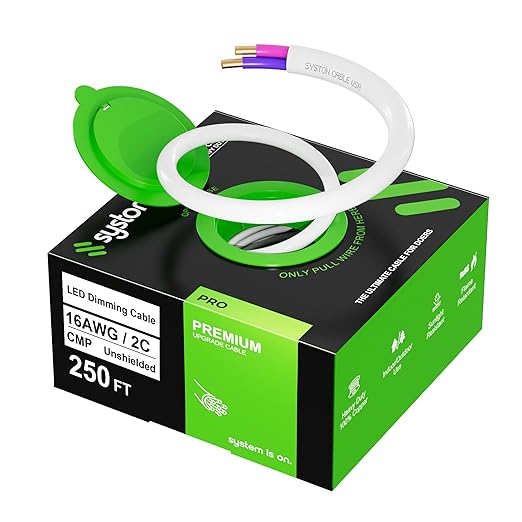 Syston Cable Technology 16/2 LED Lighting Dimmer Dimming Luminaire Control Wire by SystonCableTechnology