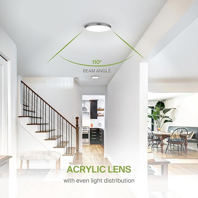 ASD LED 9" Round Flush Mount Ceiling Light Fixture, Low Profile Surface - Image 6
