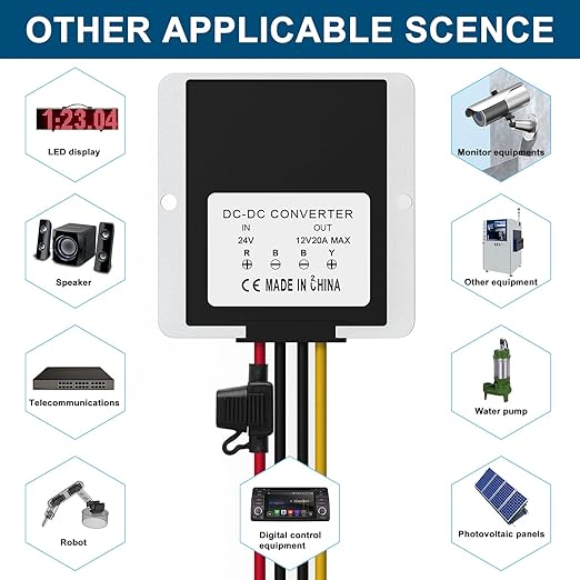 12V 240W DC-DC Converter Voltage Regulator, Step Down 24V to 12V 20A, - Image 7
