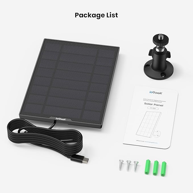 ieGeek Solar Panel for Wireless Outdoor Security Camera, Compatible - Image 8