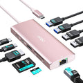 USB C Hub Multiport Adapter, 10-in-1 Laptop USB C Docking Station by HODO