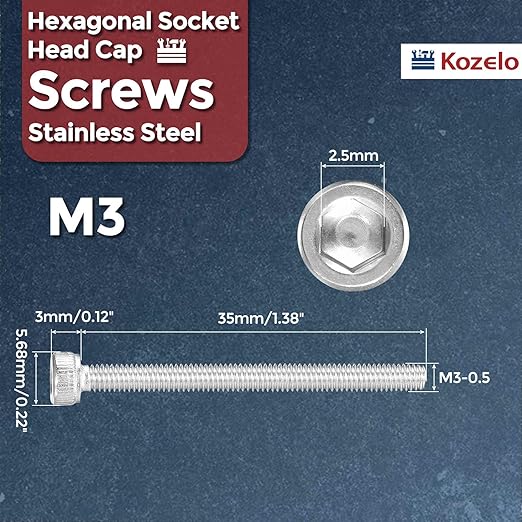 Kozelo 100pcs Socket Head Cap Screws - Image 2