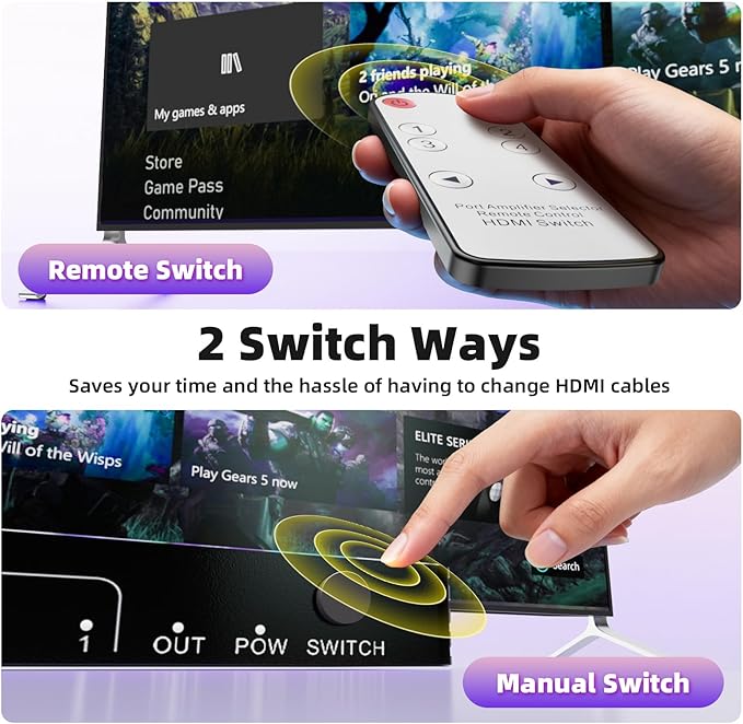 ALYYDBG 8k@60Hz HDMI Switch 4 in 1 Out Supports 4K@120Hz Dynamic HDR10+ HDCP - Image 6