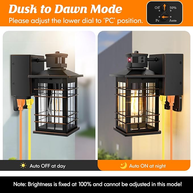 Motion Sensor Dusk Dawn Outdoor Wall Light Fixture - Image 3