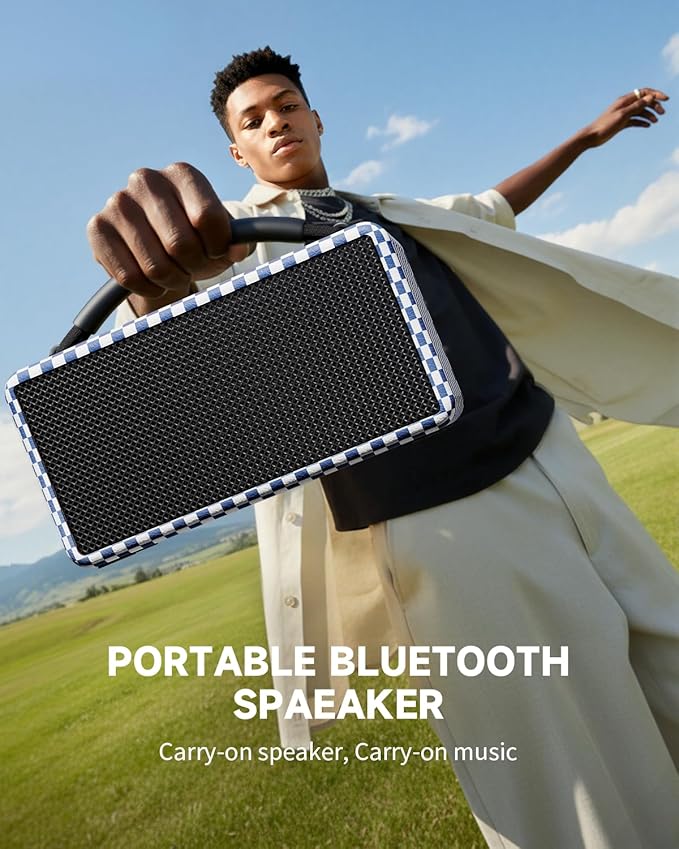 DINDIN Portable Bluetooth Speaker: 80W, 20H Playtime, Loud Wireless Wood - Image 3