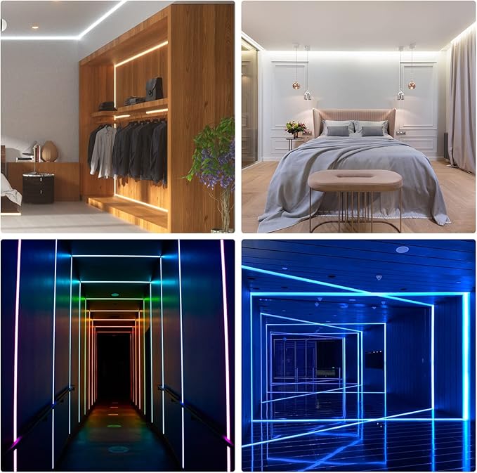 Muzata 10Pack 6.6FT/2M Plus-Size Spotless LED Channel Black LED Strip Diffuser - Image 9