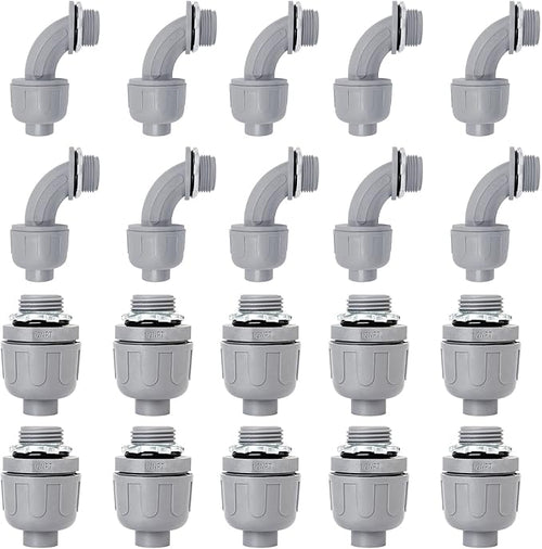 1/2 inch Liquid Tight Connector PVC Flexible Conduit Connector UL Listed Liquid by Wocloer