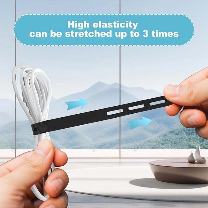 15 Pcs Cable Ties ，Silicone Cable Ties, Reusable Cord Organizer - Image 4