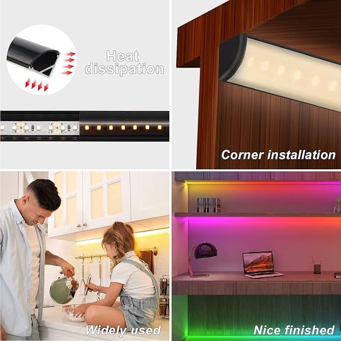 VST 10pack 3.3 ft LED Channel, V Shape Led Diffuser Channel, LED Aluminum - Image 6