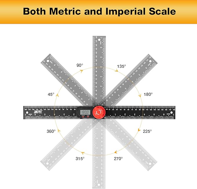 UNIPEC Digital Angle Finder Protractor, Angle Finder Ruler, 7inch 200mm - Image 4
