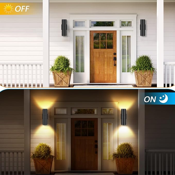 RIDALUX Outdoor Wall Light Fixtures Waterproof: Exterior Cylinder Fixtures Wall - Image 2