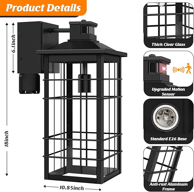 18inch Large Motion Sensor Porch Lights - Image 6
