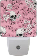 Pigsaly Led Night Light Pink Cherry Blossoms White Skulls Night Light Plug in by Pigsaly