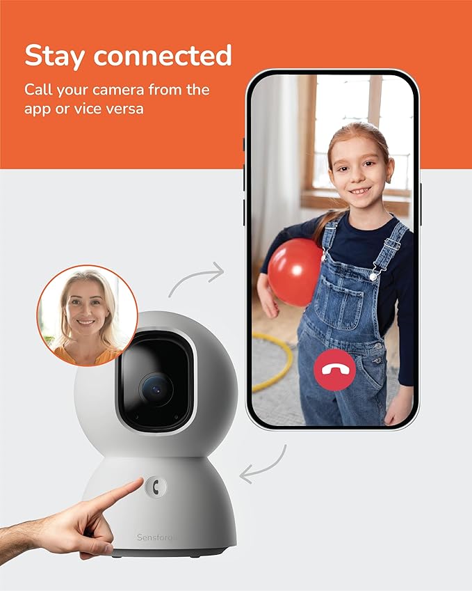 Sensforge 2.5K Indoor Pan-Tilt Dome Security Camera, AI Human & Pet Detection - Image 9