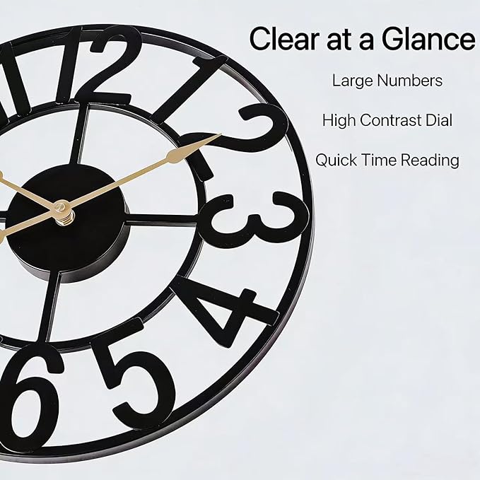 Alarmore 30 Inch Oversized Wall Clock, Battery Operated Silent Non Ticking - Image 7