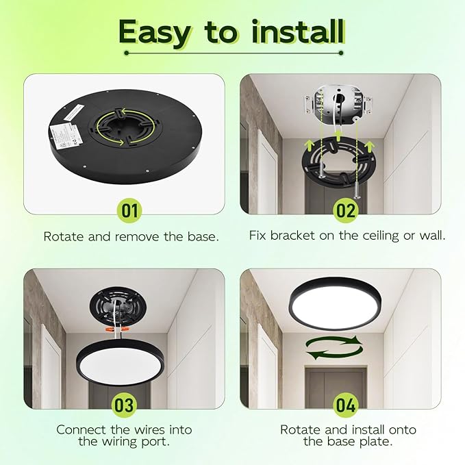 hykolity 2 Pack 9 Inch Selectable CCT LED Round Flat Panel Light, 18W 1800LM - Image 7