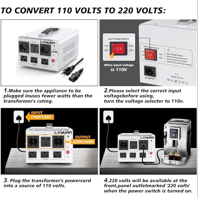 LVYUAN Heavy Duty 3000W Watt Voltage Transformer Converter Step Up/Down - Image 3
