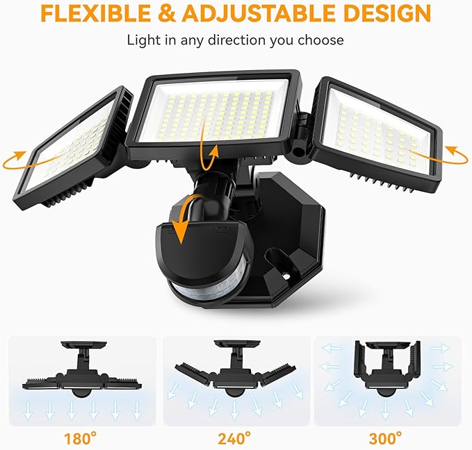 PURICH LED Security Lights Motion Sensor Light Outdoor, Waterproof, Flood Light - Image 2