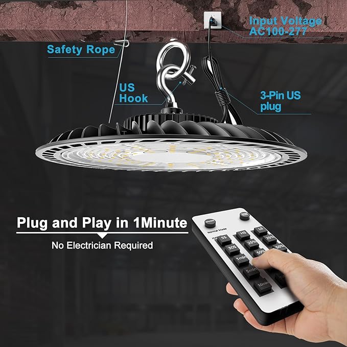 Lightdot Smart 250W High Bay LED Shop Lights 37, 500LM High Bay Lights - Image 7
