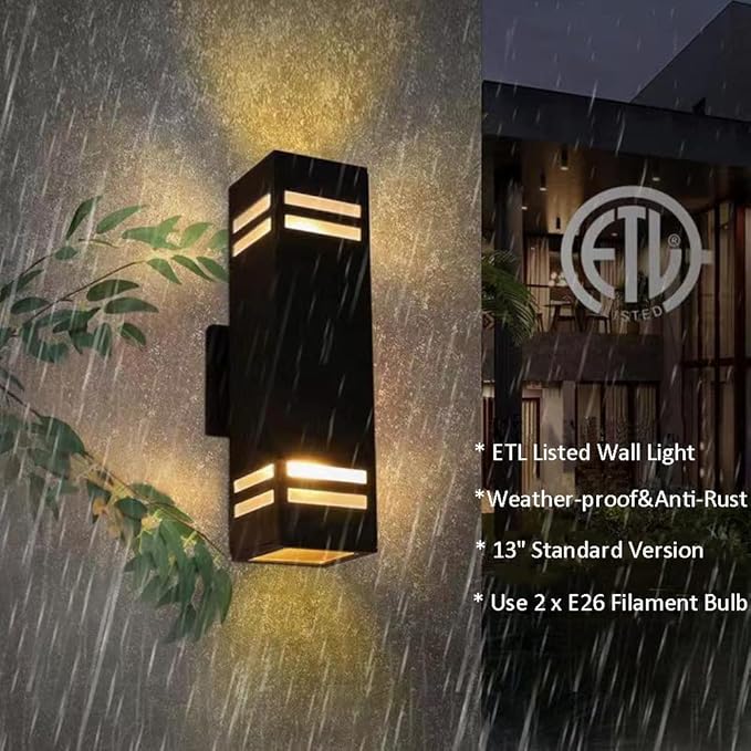 iYogaled Dusk to Dawn Outdoor Wall Lights Fixture – ETL Listed, Aluminum - Image 3