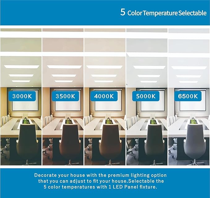 2x4 FT LED Light Flat Panel, 5 CCT 3K | 3.5K | 4K | 5K | 6.5K, Dimmable - Image 4