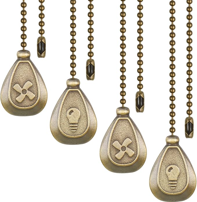 Patelai 4 Pieces Ceiling Fan Pull Chain Extender Ornament 12 Inch Ceiling Pull by Patelai