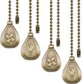 Patelai 4 Pieces Ceiling Fan Pull Chain Extender Ornament 12 Inch Ceiling Pull by Patelai