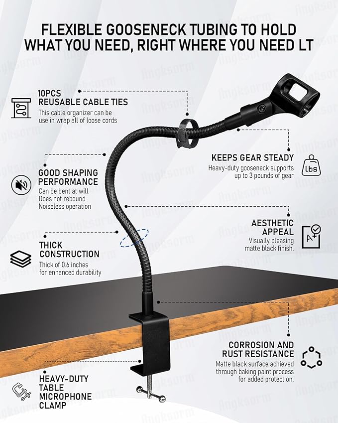 6-INCHS Flexible Gooseneck Microphone Stand - Image 3
