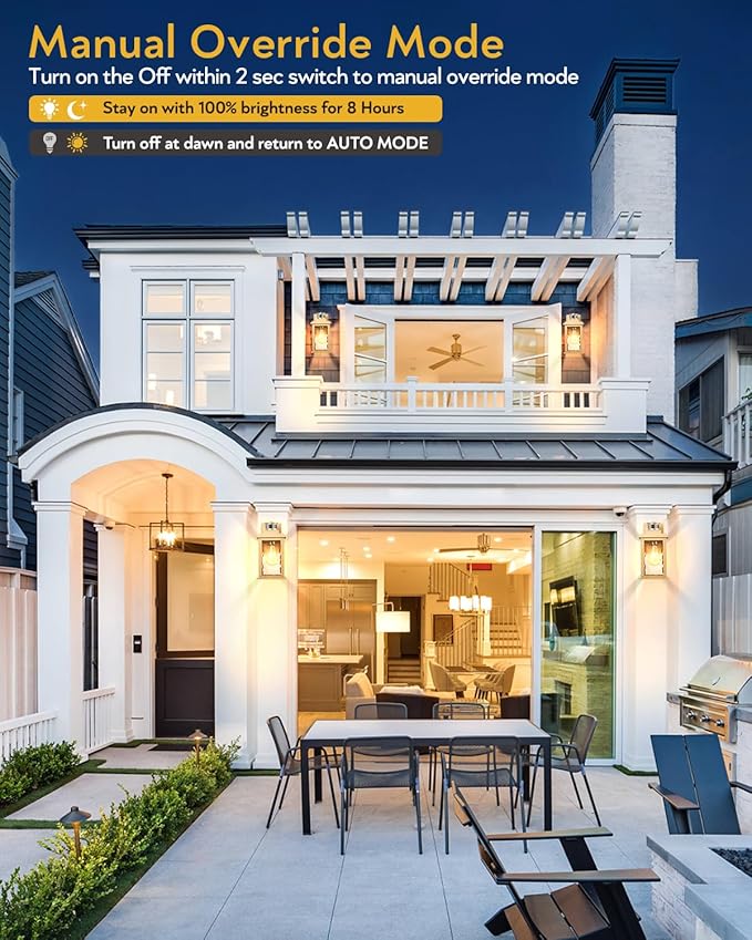VIANIS 2 Pack Motion Sensor Outdoor Lights Lantern, Dusk to Dawn Exterior Lights - Image 3