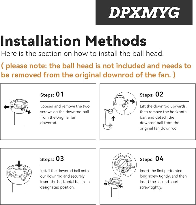 DPXMYG 36 inch Ceiling Fan Downrod - Image 7
