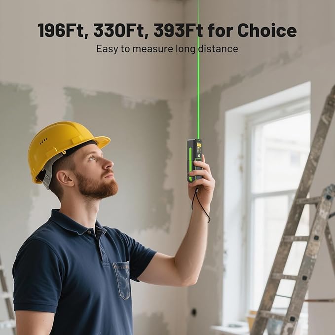 Huepar Professional Green Laser Measuring Tool 196ft, Digital Rechargeable - Image 7