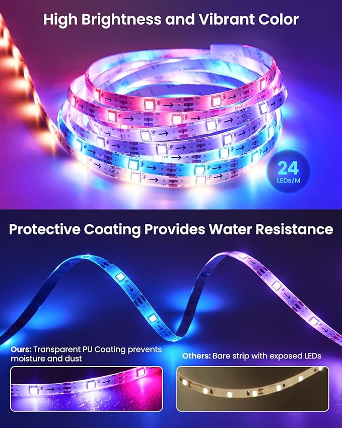 16.4ft RGB+IC LED Lights for 50-75 Inch TV, Backlight Strip Behind TV - Image 5