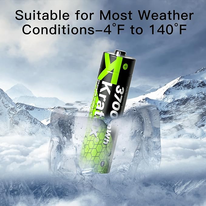Kratax 3700mWh AA Rechargeable Lithium Batteries - Image 8