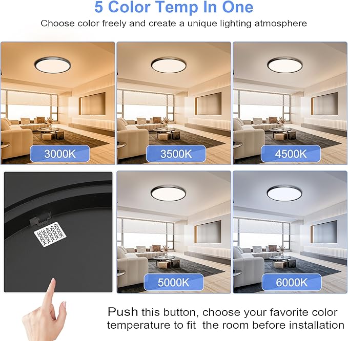 hunhun 2 Pack 16 Inch Dimmable LED Flush Mount Ceiling Light 4800LM Round Light - Image 2