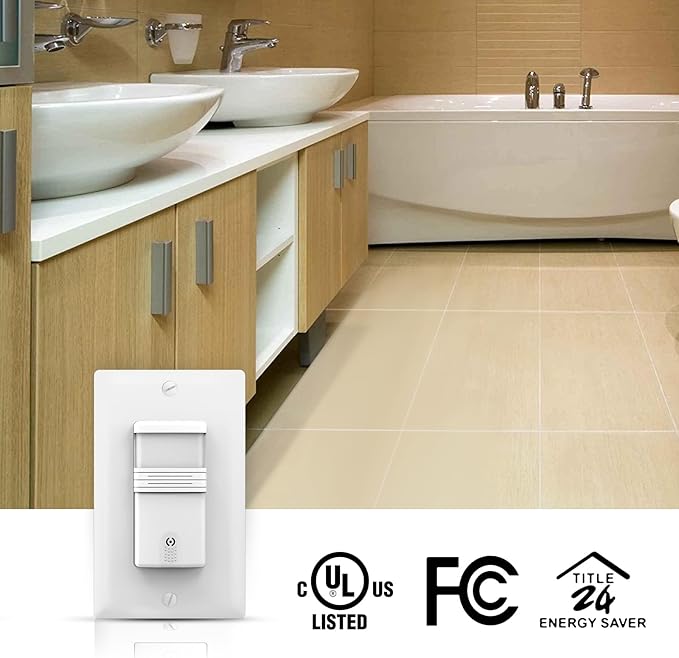 ECOELER 4Pack in-Wall PIR Motion Sensor Light Switch, Single Pole Motion - Image 2