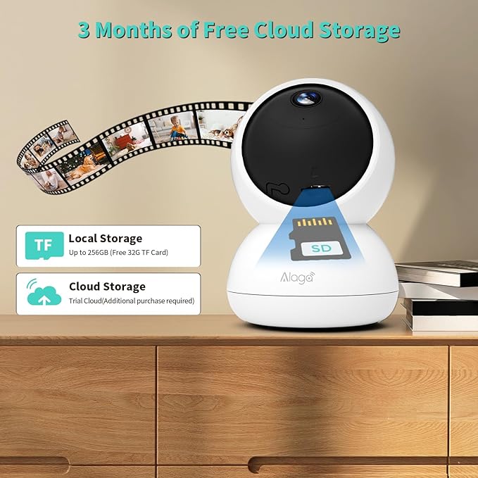 Alaga 3K Indoor Security Camera, 5G and 2.4G WiFi, 360° Pan and Tilt, AI Human - Image 8