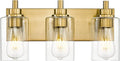 METWET 3-Light Bathroom Light Fixtures, Brushed Gold Vanity Light by Metwet