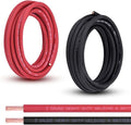 Shirbly 2 Gauge Battery Cable, 20FT Red + 20FT Black 2 AWG Pure Copper Wire by Shirbly