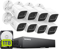 SANNCE 1080P Wired Security Camera System, CCTV 8 Channel 5-in-1 DVR by SANNCE
