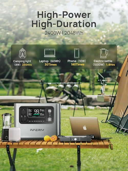 AFERIY P210 Portable Power Station 2400W, 2048Wh LiFePO4 Battery Generator - Image 2