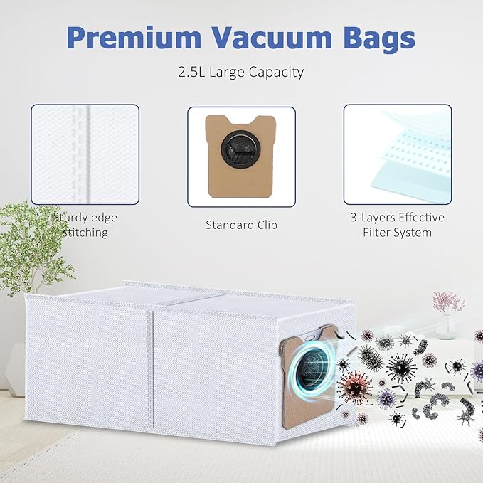 12 Pack Replacement Parts Dust Bags Mop Pads - Image 6