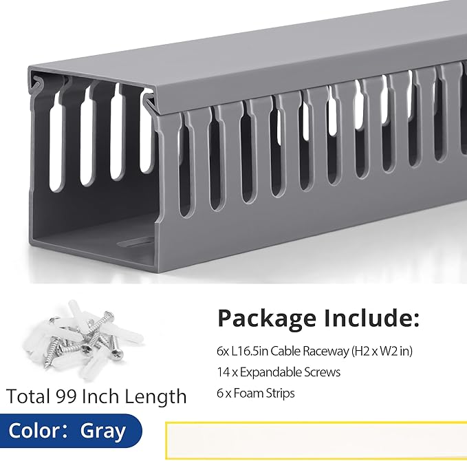 ZhiYo 2 x 2in Professional Server Rack Cable Management Raceway, 99in Cable - Image 5