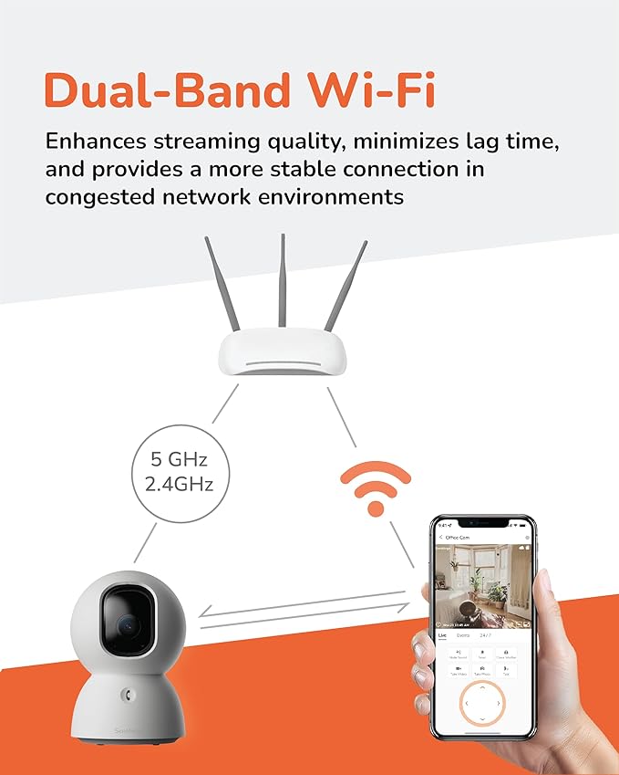 Sensforge 2.5K Indoor Pan-Tilt Dome Security Camera, AI Human & Pet Detection - Image 8