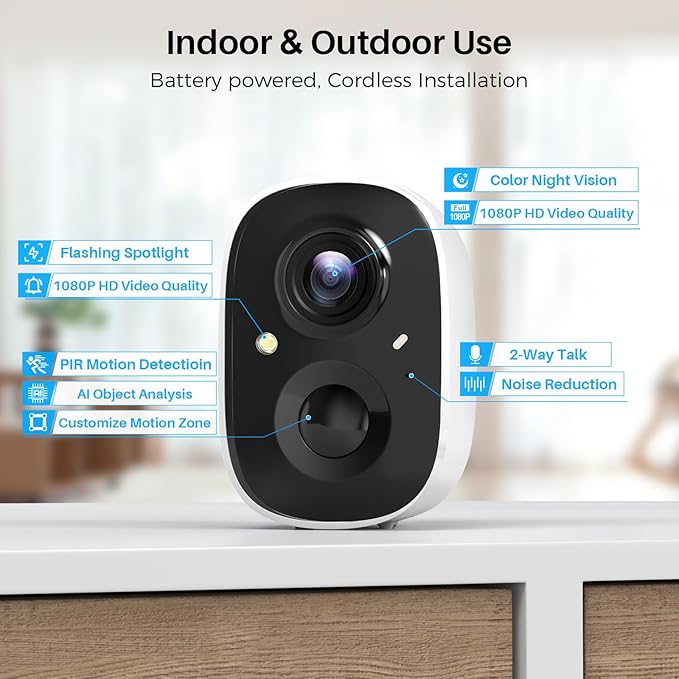 Security Cameras Wireless Outdoor, 2K Battery Powered WiFi Wireless Security - Image 8