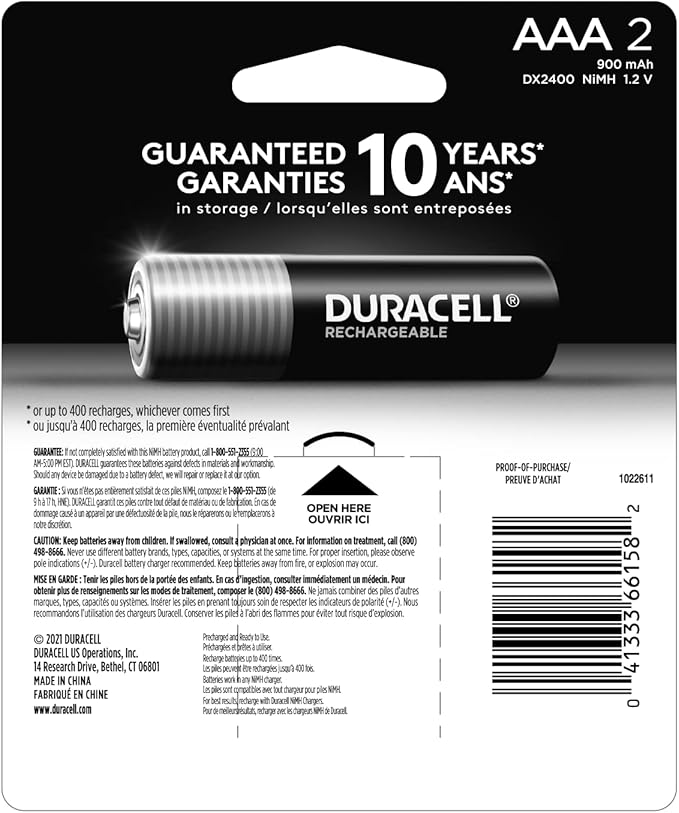 Duracell Rechargeable AAA Batteries, Triple A Battery - Image 2