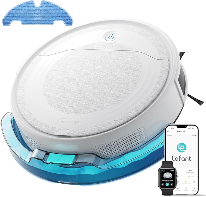 Lefant M310 Ultra Robot Vacuum and Mop, 6000Pa Suction-Slim Robotic Cleaner by Lefant
