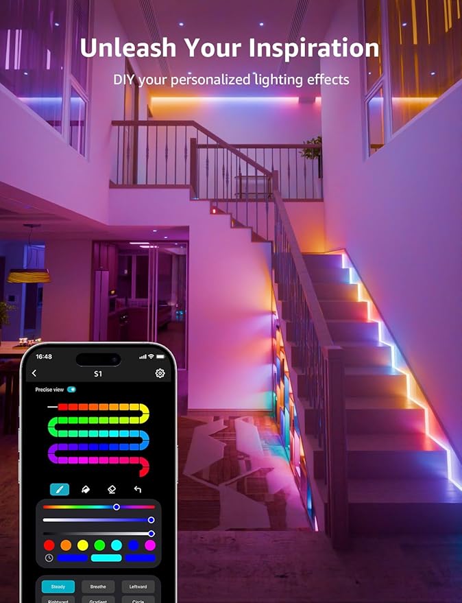 Lepro S1 AI LED Strip Lights for Bedroom - 100ft Smart RGB Light Strips - Image 5