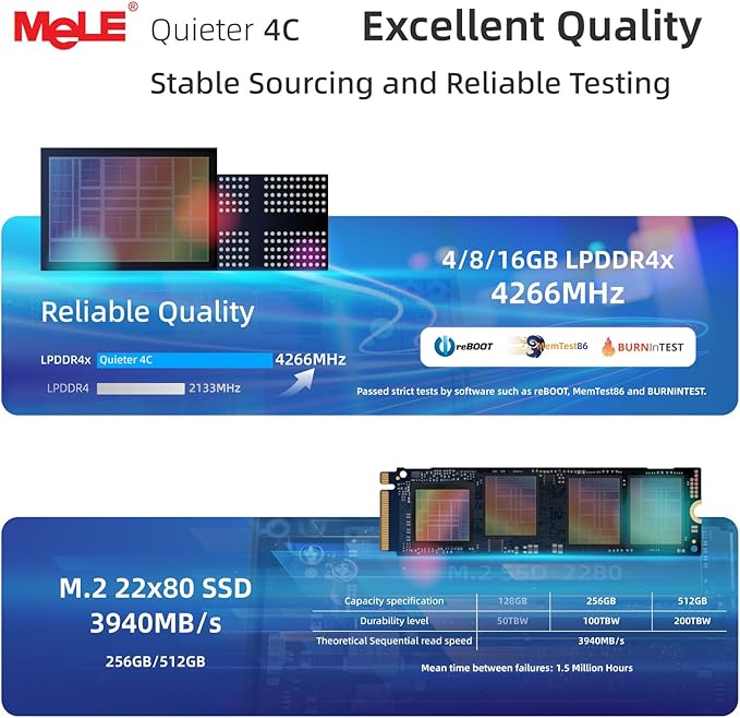 MeLE Fanless Mini PC Quieter 4C, N100 16GB RAM 512GB Storage Win 11 Mini - Image 8